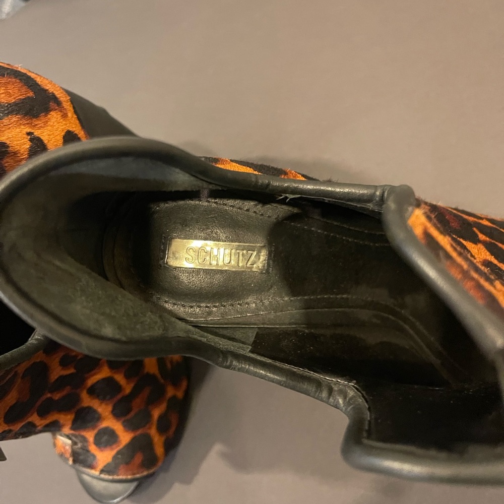Shultz calfskin leopard booties - Picture 5 of 7